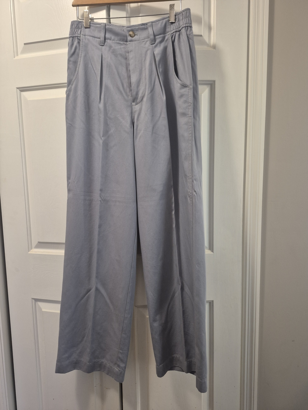Madewell NWOT Women's Light Blue Gray Wide-Leg Pants Sz 10 Tall